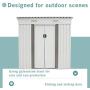 SUNCROWN Outdoor Garden Storage Shed 4X6 FT Yard Storage Tool with Sliding Door for Backyard (White)