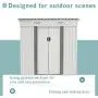 SUNCROWN Outdoor Garden Storage Shed 4X6 FT Yard Storage Tool with Sliding Door for Backyard (White)