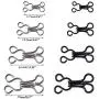 80 Set Sewing Hooks and Eyes Closure for Bra, Fur Coat Jacket and Clothing, Metal Buttons Trousers Hook, Silver and Black, 4 Sizes 80 Set Sewing Hooks and Eyes Closure for Bra, Fur Coat Jacket and Clothing, Metal Buttons Trousers Hook, Silver and Black, 4 Sizes