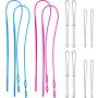 12 Pieces Flexible Drawstring Threader Easy Threader Drawstring Replacement Tools Plastic Metal Drawstring Threader Metal Tweezers