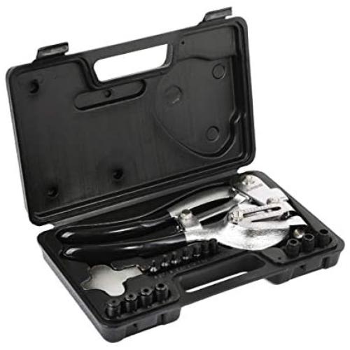 ARES 10005 - Metal Hole Punch Set - 3/32-Inch to 9/32-Inch Punches and Dies Included - For Aluminum, Brass, and Steel Sheet Metal and More ARES 10005 - Metal Hole Punch Set - 3/32-Inch to 9/32-Inch Punches and Dies Included - For Aluminum, Brass, and Steel Sheet Metal and More