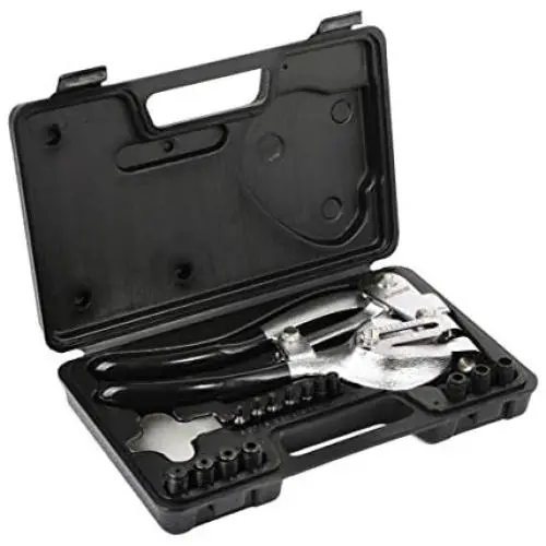ARES 10005 - Metal Hole Punch Set - 3/32-Inch to 9/32-Inch Punches and Dies Included - For Aluminum, Brass, and Steel Sheet Metal and More
