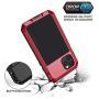Lanhiem iPhone 11 Pro Case, Heavy Duty Shockproof [Tough Armour] Metal Case with Built-in Screen Protector, 360 Full Body Protective Cover for iPhone 11 Pro (5.8 Inch), Dust Proof Design -Red