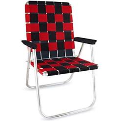 Lawn Chair USA Folding Aluminum Webbing Chair (Classic, Black//RED)