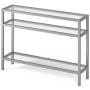 Henn&Hart AT0173 Industrial Console Sofa Table, 3-Tier Open Shelf Entryway/Hallway Table for Living Room, Multiple Co Modern Console Table, 42'', Silver