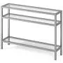 Henn&Hart AT0173 Industrial Console Sofa Table, 3-Tier Open Shelf Entryway/Hallway Table for Living Room, Multiple Co Modern Console Table, 42'', Silver