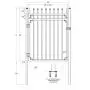 XCEL - Black Steel Anti-Rust Fence Gate - Sharp End Pickets - 4ft W x 5ft H - Easy Installation Kit, for Residential, Outdoor, Yard, Patio, Entry Way, 3-Rail Metal Gate XCEL - Black Steel Anti-Rust Fence Gate - Sharp End Pickets - 4ft W x 5ft H - Easy Installation Kit, for Residential, Outdoor, Yard, Patio, Entry Way, 3-Rail Metal Gate