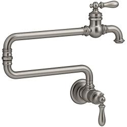 KOHLER K-99270-VS Artifacts Pot Filler, 9.26 x 5.39 x 12.82 inches, Vibrant Stainless