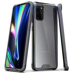 Schnail Saviour Compatible with Samsung Galaxy S20+Plus 5G Clear Case with Metal Frame (2020) (Iridescent)