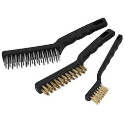 Performance Tool W1149 3-Piece Brass and Stainless-Steel Wire Brush Set