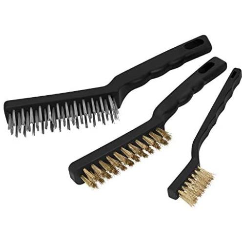 Performance Tool W1149 3-Piece Brass and Stainless-Steel Wire Brush Set