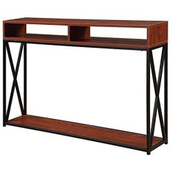 Convenience Concepts Tucson Deluxe 2 Tier Console Table, Cherry / Black