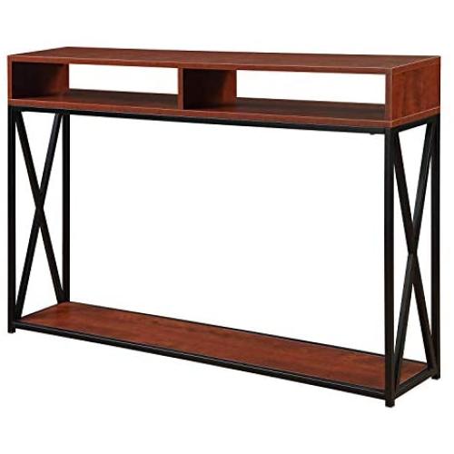 Convenience Concepts Tucson Deluxe 2 Tier Console Table, Cherry / Black