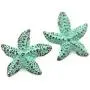 Bezelry 12 Pieces Starfish Mint Patina Varnished Metal Shank Buttons 19mm (Mint Patina)