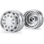 SHYOSUCCE 2PCS Metal Front Wheel Rim Hub 1/14 RC Car Wheel Hub for RC Tamiya 56327 Tractor Truck