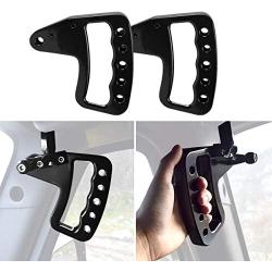 AMERICAN MODIFIED New Style Black Front Grab Handle Compatible with 2007-2018 Jeep Wrangler JK JKU & Unlimited Rubicon Sahara Sports- Pair