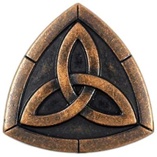 Bezelry 12 Pieces Triangle Celtic Trinity Knot Metal Shank Buttons. 20mm (3/4 inch) (Antique Copper)