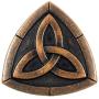Bezelry 12 Pieces Triangle Celtic Trinity Knot Metal Shank Buttons. 20mm (3/4 inch) (Antique Copper)
