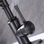 MEJOR Swivel Spout Single handle bathroom lavatory Faucet With Metal pop-up drain with overflow and CUPC water lines,Black Stainless,ME3507-BS