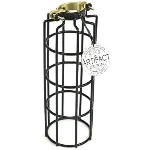Rustic State Industrial Design Cylinder Metal Wire Light Cage | Lamp Guard for DIY Wall Lighting in Black Rustic State Industrial Design Cylinder Metal Wire Light Cage | Lamp Guard for DIY Wall Lighting in Black