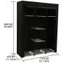 JEROAL Closet Wardrobe Portable Clothes Storage Organizer with Metal Shelves and Dustproof Non-Woven Fabric Cover,51.18X17.72X65.35 in(WxDxH) (Black)