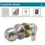 Probrico Privacy Interior Door Knobs Bed and Bath Handle Levers Keyless Brushed Nickel Lockset 6 Pack