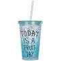 DAKOUFISH BPA-Free 12 Piece 9 Inch Reusable Clear Plastic Glitter Sparkle Drinking Straw Plus one Cleaning Brush (Clear,9inch)
