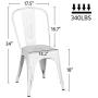 Yaheetech Metal Dining Chairs Indoor/Outdoor Coffee Kitchen Chairs Stackable Chic Dining Bistro Cafe Side Chairs Set of 4, Distressed White