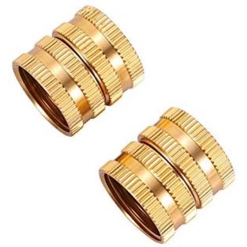 Metal Garden Hose to Hose Fitting Connect, Double Female Quick Swivel Connector Adapter Thread Size 3/4'' x 3/4'' Pipe,Female Quick Connector for Hose