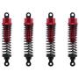 Hooshion 4 Pack Adjustable Oil 60mm 85mm 100mm Front and Rear Metal Shock Absorber Damper for 1/10 RC Car Truck Parts Crawler Type Axial SCX10 TRX4 D90 (Red, 85mm)
