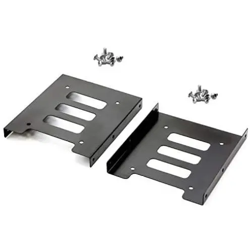 Pasow 2 Pack 2.5'' to 3.5'' SSD HDD Hard Disk Drive Bays Holder Metal Mounting Bracket Adapter for PC (Bracket) Pasow 2 Pack 2.5'' to 3.5'' SSD HDD Hard Disk Drive Bays Holder Metal Mounting Bracket Adapter for PC (Bracket)
