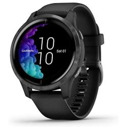 Garmin 010-02173-11 Venu, GPS Smartwatch with Bright Touchscreen Display, Features Music, Body Energy Monitoring, Animated Workouts, Pulse Ox Sensor and More, Black