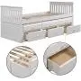 Twin Captain’s Bed Storage daybed with Trundle and Drawers for Kids Guests (White) Twin Captain’s Bed Storage daybed with Trundle and Drawers for Kids Guests (White)