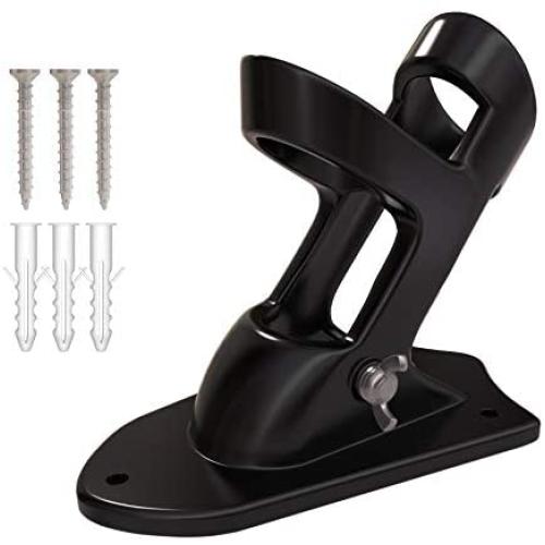 SOURCER Metal Flag Holder, Heavy Duty Black Metal Flag Pole Bracket Mount for House (Black)