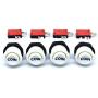 Arcity 4 Pcs/Lot HAPP Style Arcade Game Coin Push Button Start with Microswitch Jamma MAME Machine Console Parts White New