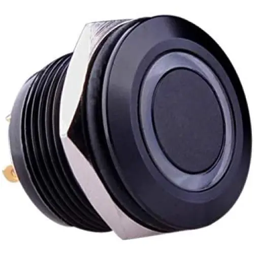 Ulincos Momentary Pushbutton Switch U19D1 1NO SPST Black Metal Shell with Blue LED Ring Suitable for 19mm 3/4'' Mounting Hole Pack with a Resistor (Blue)