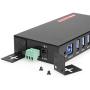 Gearmo 7-Port USB 3.0 Din Rail Mountable Hub Metal Chassis