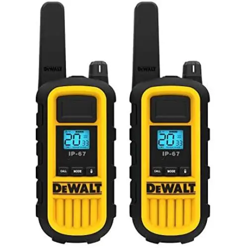 DEWALT DXFRS800 2 Watt Heavy Duty Walkie Talkies - Waterproof, Shock Resistant, Long Range & Rechargeable Two-Way Radio with VOX (2 Pack) DEWALT DXFRS800 2 Watt Heavy Duty Walkie Talkies - Waterproof, Shock Resistant, Long Range & Rechargeable Two-Way Radio with VOX (2 Pack)