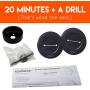 Echogear Black Cable Concealer for Wall Mounted TV - in-Wall Cord Management Kit Hides Low Voltage Wires - Includes 2 Pass Through Grommets, Locking Brackets, and Hole Saw Drill Attachment