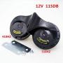 Viping Car Horn Electric Horn Air Horn 115DB Truck Horn Black Double Tone Electric Snail Horn Waterproof Horn High Tone and Low Tone Horn with Metal bracketfor Any 12V Moto car Vans Ship Truck etc