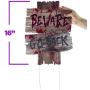 Halloween Outdoor Decorations Yard Signs with Metal Stakes for Scary Outdoor Décor Halloween Props - Beware - Do Not Enter Creepy Sidewalk Lawn Yard Warning Signs (3 Piece Set, 16.5 x 12 Inches)