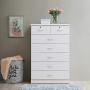 Hodedah HI70DR White Chest of Drawers with Locks