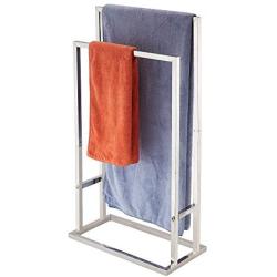 Naturous Freestanding Towel Rack 2 Tier Metal Towel Bar Stand Stainless Steel Bathroom Towel/Kitchen Towel Rack Stand