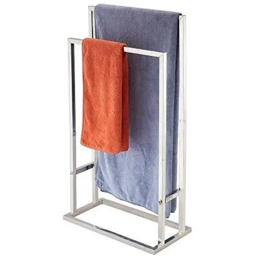 Naturous Freestanding Towel Rack 2 Tier Metal Towel Bar Stand Stainless Steel Bathroom Towel/Kitchen Towel Rack Stand Naturous Freestanding Towel Rack 2 Tier Metal Towel Bar Stand Stainless Steel Bathroom Towel/Kitchen Towel Rack Stand