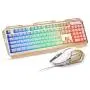 RGB Gaming Keyboard Mouse Combo Wired,Color Changing LED Backlit Computer Gaming Keyboad,Lighted PC Gaming Mouse,USB Keyboard Clicky Keys,Durable Metal Structure,for Xbox One PS4 Games Gamer Working