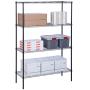 Honey-Can-Do 4-Tier Steel Wire Shelf with 350-Pound Capacity, 18'' L x 48'' W x 72'' H, Black