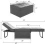 Vonanda Sofa Bed, Convertible Chair 4 in 1 Multi-Function Folding Ottoman Modern Breathable Linen Guest Bed with Adjustable Sleeper for Small Room Apartment, Dark Gray