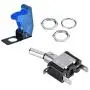 ESUPPORT Car Blue Cover Blue LED Light Rocker Toggle Switch SPST ON Off Pack of 5