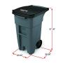 Rubbermaid Commercial Products BRUTE Rollout Heavy-Duty Wheeled Trash/Garbage Can - 32 Gallon - Gray