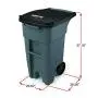 Rubbermaid Commercial Products BRUTE Rollout Heavy-Duty Wheeled Trash/Garbage Can - 32 Gallon - Gray